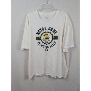 Under Armour Notre Dame Fighting Irish Logo T-Shirt White Men's Size 2XL/XXL